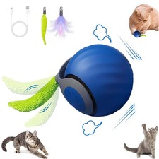 Interactive Cat Toy Ball,Speedy Tail2.0 Toy,Automatic Blue
