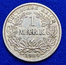 1 Mark 1904 D Deutsches Reich Silbermünze in Sehr schön 