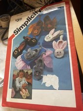 S 6231 / 259 sewing pattern Adult Child ANIMAL SLIPPERS Mouse Rabbit Bear Lion