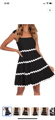 #ad #ad ZESICA Women#x27;s Summer Swing Mini Dress Black Smocked Backless Sundress L $20.00