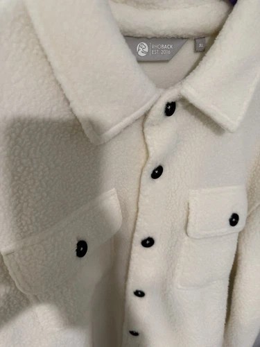Rhoback Mens’s Ivory Summit Fleece Shirt Jacket XL image 2