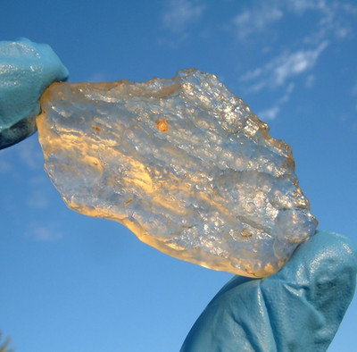 Libyan Desert Glass Meteorite Tektite impact specimen( 68 crt)Flat Yellow Gem A+