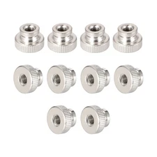 10Pcs M4x0.7mm Knurled Thumb Nuts Iron Round Knobs Fasteners Silver
