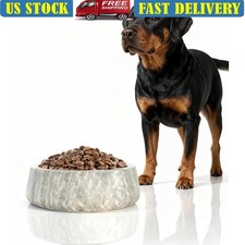 Marble Dog Bowl Non-Slip Easy Clean Premium Quality Pet Food Water Dish New