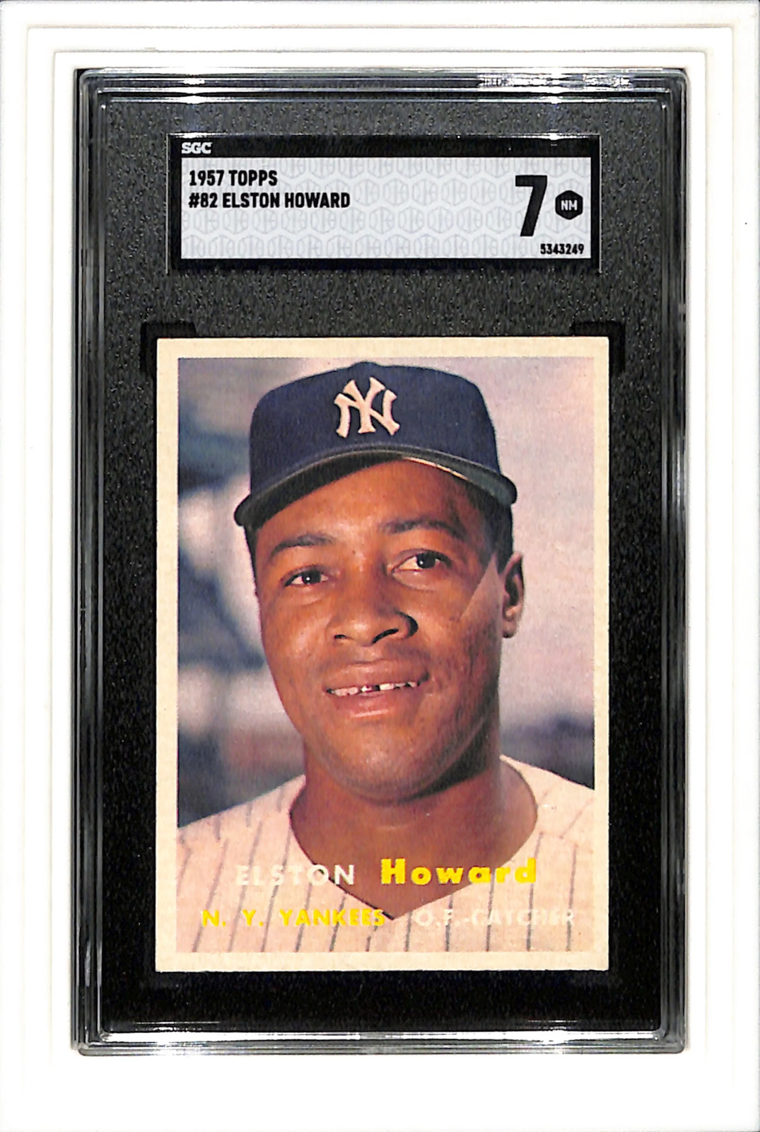 1957 Topps #82 Elston Howard SGC 7 SN 5343249 Stunner!