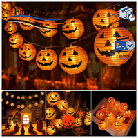 Halloween Lichterkette 20 LED Orange KüRbis 4M Batteriebetrieben Wasserdicht