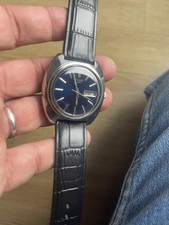 Authentique Montre seiko bleu vintage rare de 1975 avec mouvement 7006