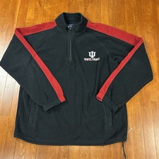 IU Indiana Hoosiers Black Quarter Zip Pullover Fleece Gear for sports Mens Large