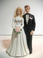 Lefton Bride  Groom Wedding Cake Topper 00775 6"T Hand Painted Traditional