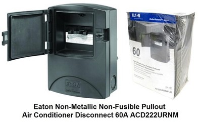 Eaton Non-Metallic Non-Fusible Pullout Air Conditioner Disconnect 60A ACD222URNM