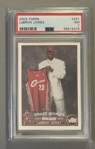 2003-04 Topps LeBron James Rookie RC #221 NBA Basketball Cleveland Cavs PSA 7