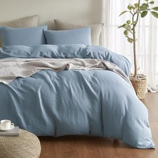 Muslin Duvet Cover King Size, 100 Washed Cotton Duvet Cover Set, Ultra Soft ...