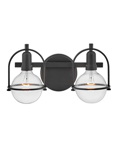 Hinkley Lighting 53772 Somerset 2 Light 16"W Bathroom Vanity - Black - Picture 9 of 9