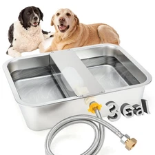 BWOGUE 3 Gal Automatic Dog Water Dispenser for Large Dogs Stainless Steel Out...