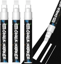 Car Window Markers for Glass Washable, 10Mm Jumbo White Liquid Chalk Markers for