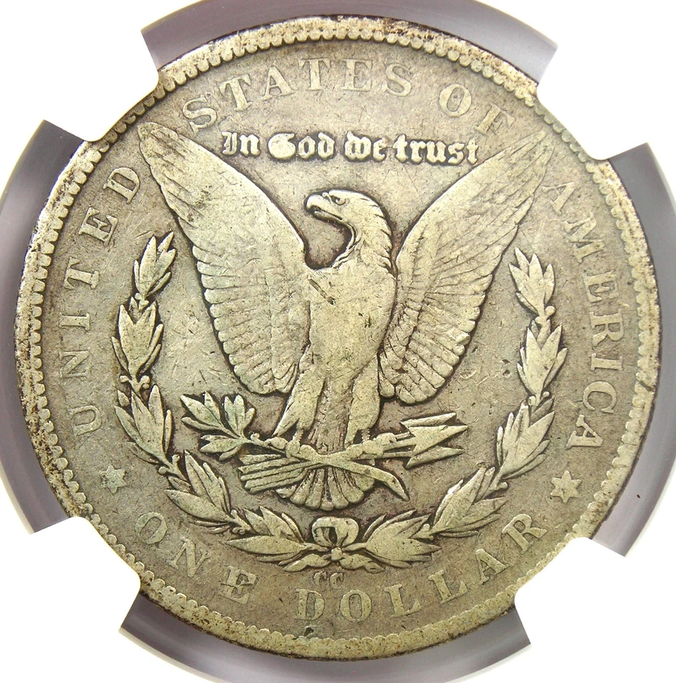 1879-CC Morgan Silver Dollar $1 - Rare Carson City Coin - Certified NGC VG10 - Image 4 of 4