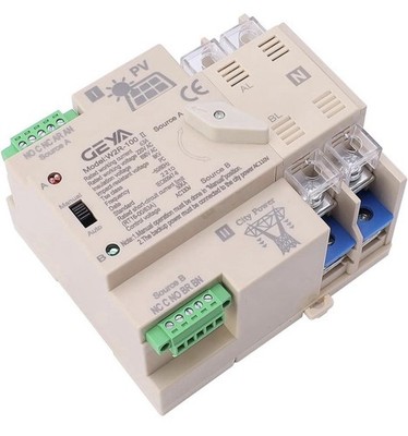 On-Grid Solar Power Automatic Transfer Switch Din Rail 2P 63A 110vac ATS PV