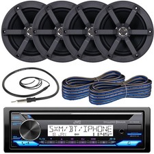 JVC Bluetooth CD Player Marine Receiver, 4x 6.5" 100W Speakers, 2x Wire, Antenna