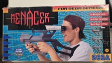 Sega MENACER for Sega Genesis Light Gun complete with game TESTED WORKS