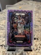 2022-23 Panini Prizm Monopoly - Tyrese Maxey #69 Purple Money Shimmer Prizm /50