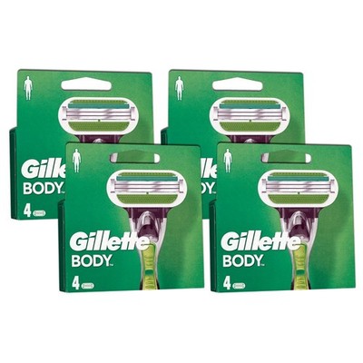 Gillette Body 4 x 4 er Klingen Rasierklingen für den Körper Herrenklingen Set