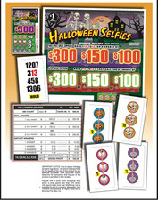 Pull Tab Ticket - Hard Card Tickets - Game - Halloween Selfies - 496 ct
