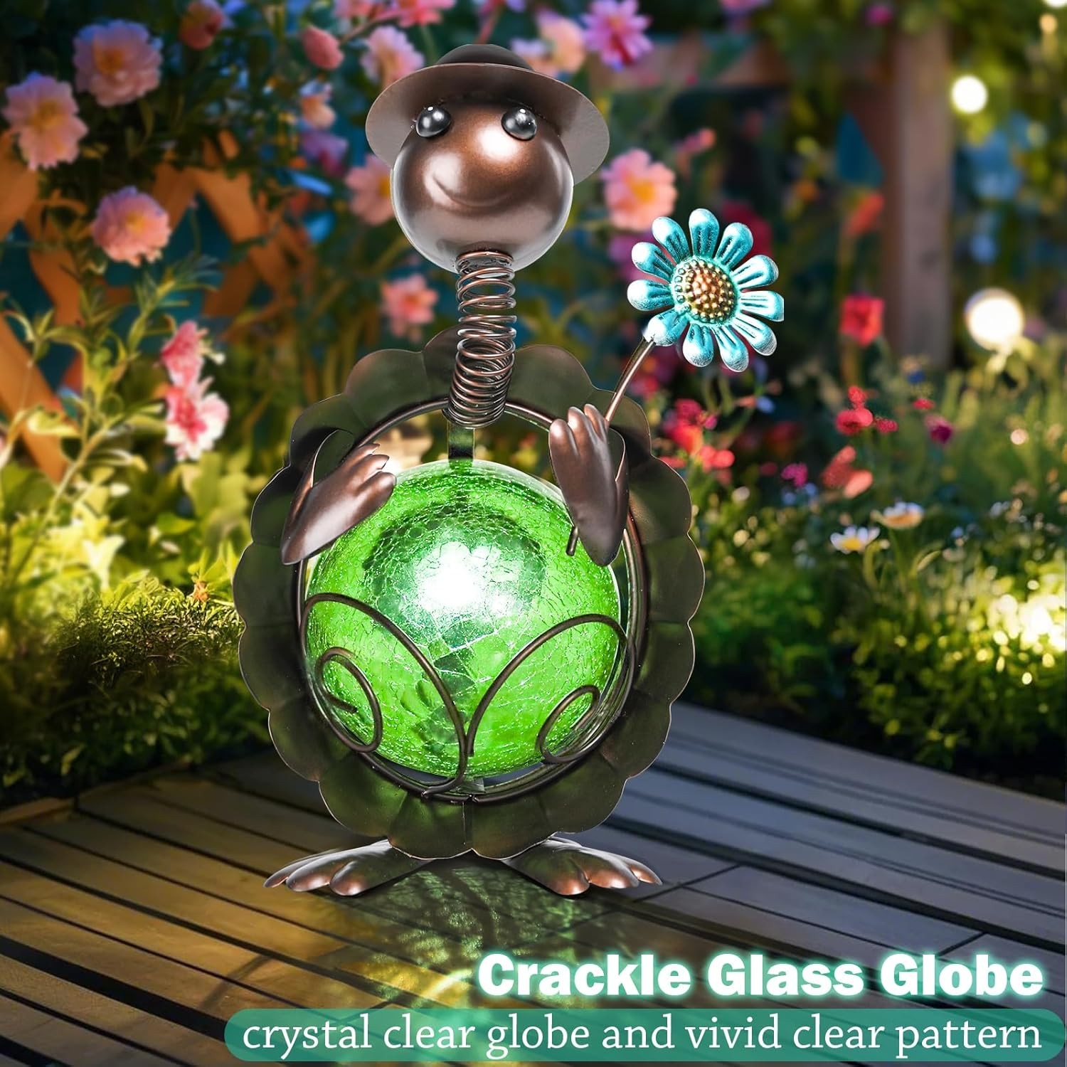 MUMTOP Turtle Garden Decor, Solar Lights Outdoor Decorative Brown 