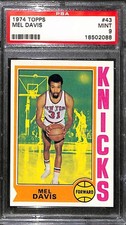 1974 TOPPS #43 MEL DAVIS PSA 9 Mint 18502088 