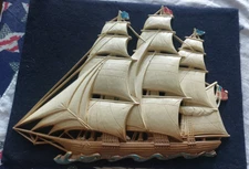 Large Vintage 1960's SYROCO - USA Clipper Sailing Ship Wall Hanging