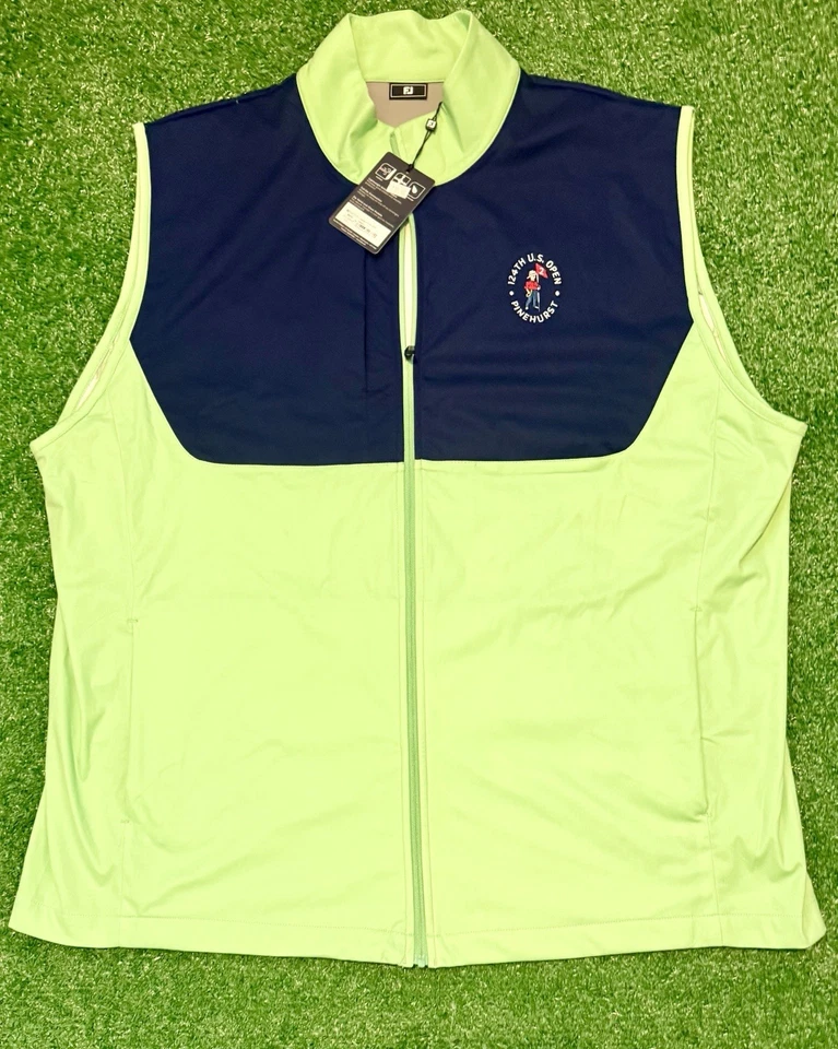 Chaleco Para Hombre 2024 U.S. Open FootJoy Verde Cremallera Completa Nuevo Con Etiquetas Auténtico Ligero 2XL Foto 4 de 4