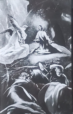 Christ On The Mount Of Olives, El Greco, Magic Lantern Glass Slide