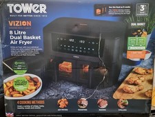 Tower Vision Vortx Air Fryer Dual Basket 8L Brand New Free Postage