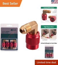 R410A Adapter 4-Pack, 1/4" SAE Male to 5/16" SAE Female for Secure Refrigeration