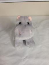 The Petting Zoo 5.5  Gray Hippo Plush Super Soft Stuffed Animal Pink Ears