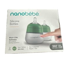 2 Pack Nanobebe Silicone Bottle BPA Free, 360 Degree 5oz/150ml NEW