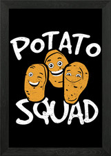 Quadro Stampa su Tela Poster Arte da Parete con Cornice Squadra di Patate