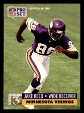 1991 Pro Set #797 Jake Reed Rookie Football Card Minnesota Vikings. rookie card picture