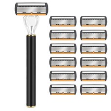 Stainless Steel Bathroom Razor Holder Matte Black for Manual Shaving Use 1 Pack
