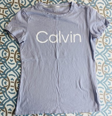 Calvin Klein Performance Women s M Purple Logo Stretch Crew Neck T-Shirt