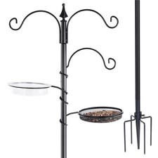 Backyard Expressions Bird Feeding Station Kit - 75" Bird Feeder Pole with 5 P...