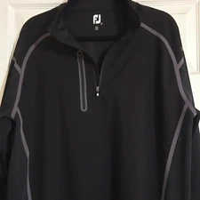 Foot‎ Joy Wind Tech long sleeve quarter zip pullover. Black/charcoal, Size L.