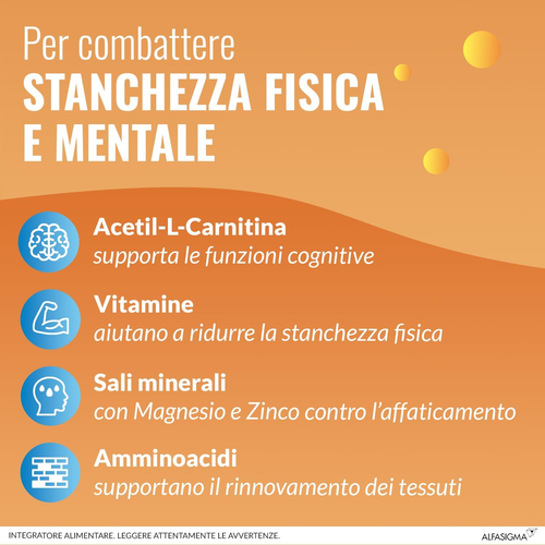 Carnidyn plus Integratore Alimentare per Stanchezza Mentale E Fisica, 20 Bustine - Foto 3 di 9