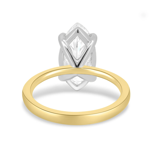 Diamond Gold Ring IGI GIA HRD Lab Grown Marquise Cut 1.50 Ct 14K Multi Tone Band - Picture 10 of 16