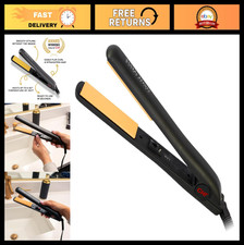 Ceramic Flat Iron Hair Straightener, 1" Plates, Quick Heat, Smooth Finish, Black