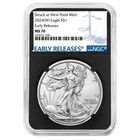 2024 (W) $1 American Silver Eagle NGC MS70 ER Blue Label Retro Core
