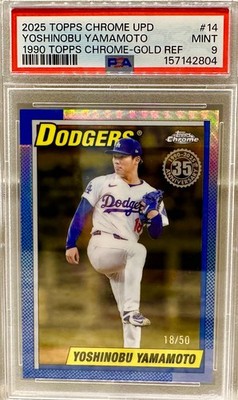 JERSEY NUMBER MATCH! 2025 Topps Chrome Yoshinobu Yamamoto Gold 18/50! 35TH ANN!