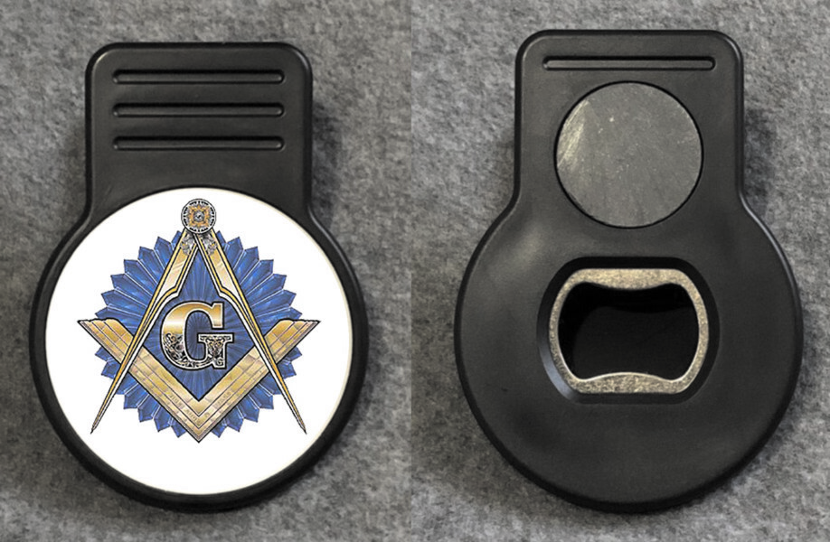 Masonic Magnetic Bottle Opener with Memo Holder MAS-MEMO