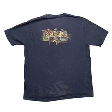 Panama Jack T-Shirt Men XXL Black Graphic Tee Parrotdise Beachy Y2K Coconut Girl