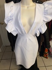 Fashion Nova Dress Women  Small   Bodycon Ruffles Shoulders