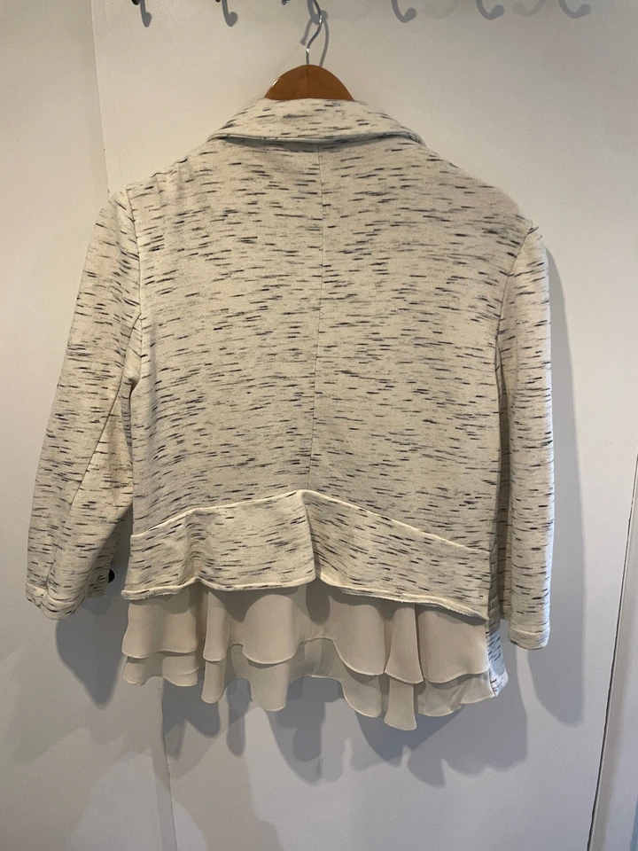 Cartonnier Anthropologie бежевый вязаный блейзер куртка оборки отделки женщин XS - Изображение 2 из 4